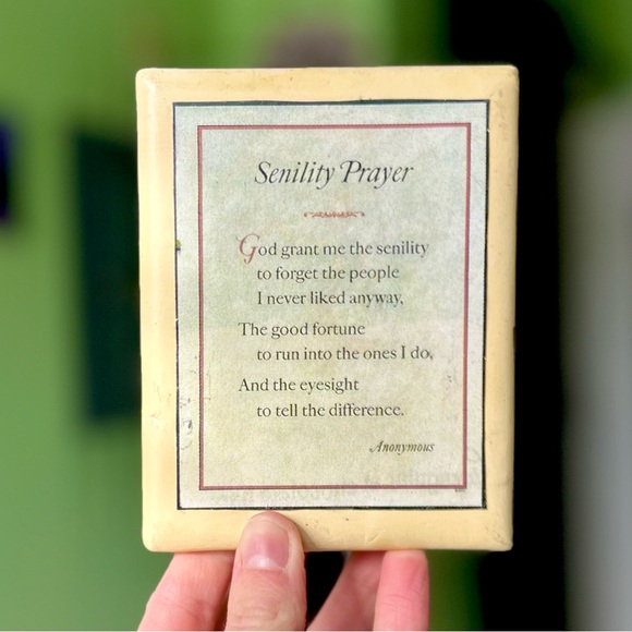 Other - VTG Senility Prayer Faith Based Rustic Farmhouse Cottagecore Standing Decor Art
